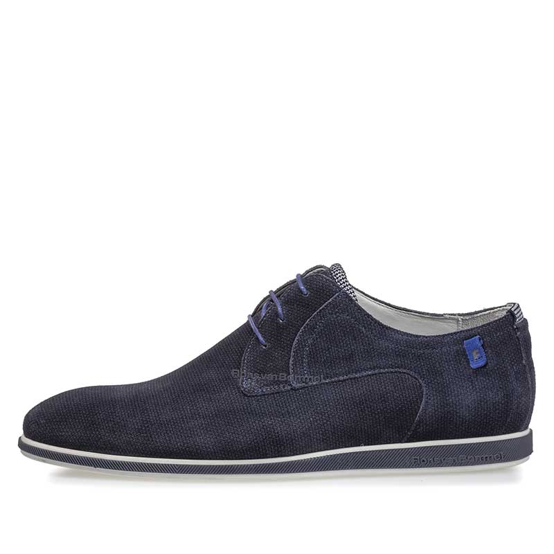 Floris van Bommel Veterschoen Presli Blue Suede