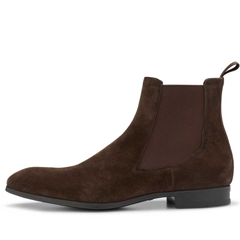 Santoni Chelseaboot Simon Dark Brown Suede 