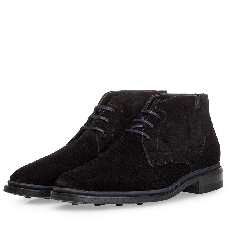 Floris van Bommel Veterboot Bumpi Black Suede